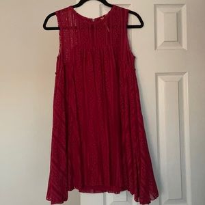 Red lace Free People dress.
